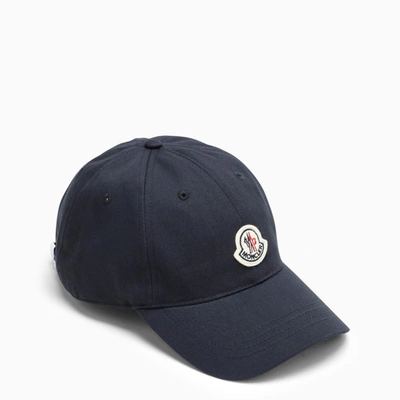 Moncler Blue Baseball Cap With Logo Patch