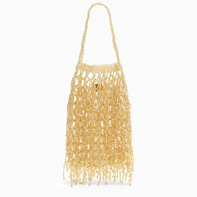 Vanina Gold Mini Bag With Beads In Metal
