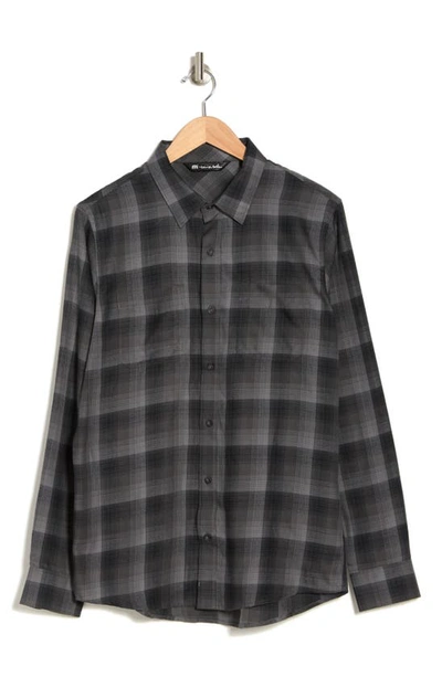 Travismathew Inland Long Sleeve Shirt In Heather Black