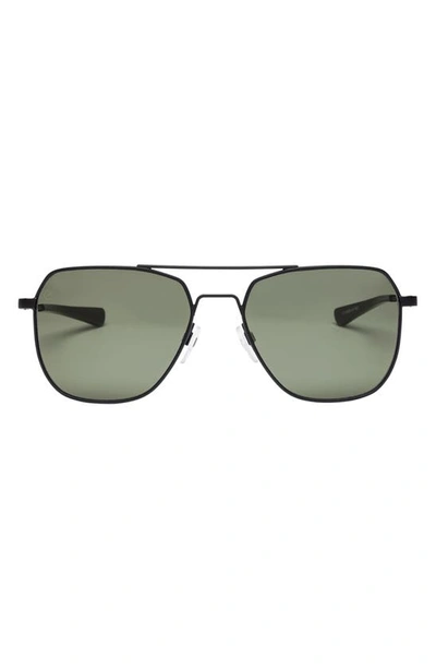 Electric Rodeo 55mm Polarized Aviator Sunglasses In Matte Black/ Grey Polar