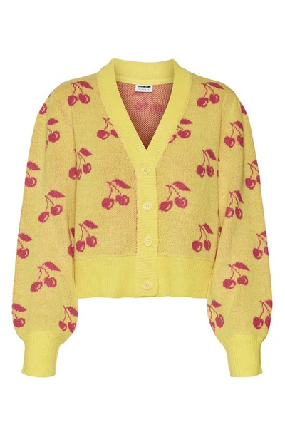 Noisy May Cosmic V-neck Cardigan In Habanero Gold