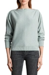 Allsaints Elle Snap-detail Sweater In Mint Green