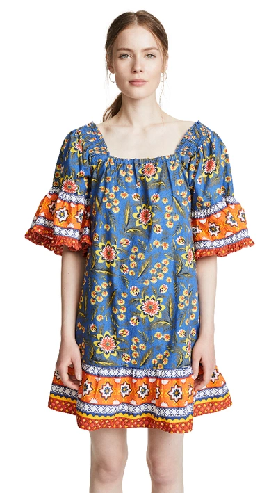 Joie Chloris Off The Shoulder Cotton Dress In Baja Blue