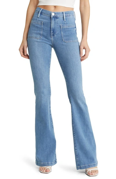 Frame Le Bardot Flared Jeans In Blue