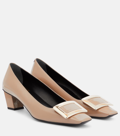 Roger Vivier Belle Vivier 45 Leather Pumps In Beige