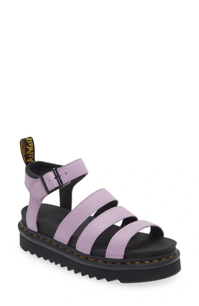 Dr. Martens' Damen Blaire Pisa Leder Plateau Riemensandalen In Lilac