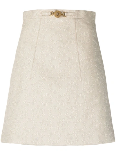 Patou Medallion A-line Skirt In Beige