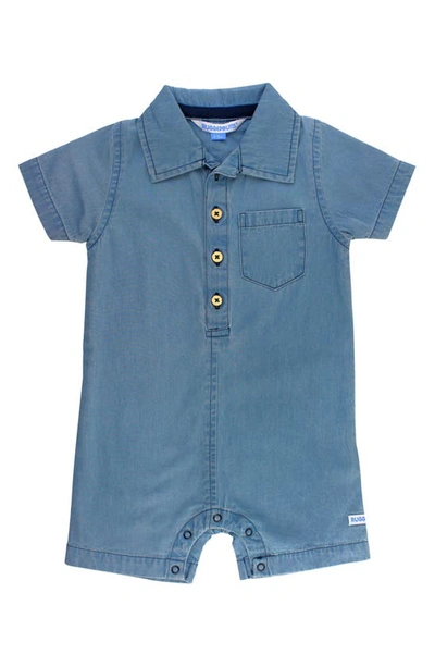 Ruggedbutts Babies' Light Wash Denim Romper In Blue