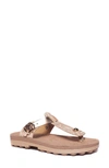 Fantasy Sandals Mirabella T-strap Sandal In Rose Gold Lizard