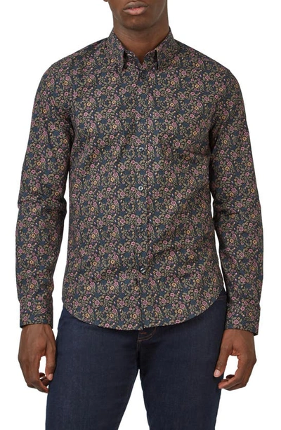 Ben Sherman Floral Cotton Button-down Shirt In Camouflage