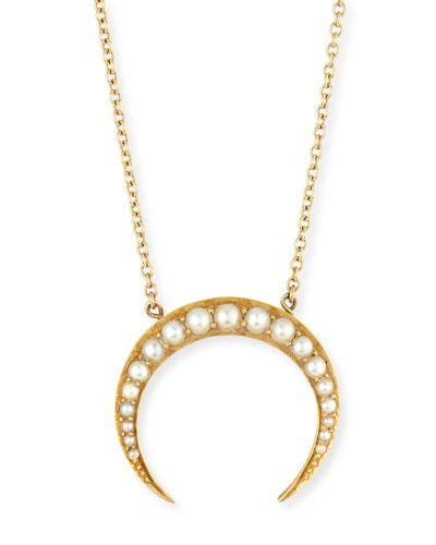 Turner & Tatler 14k Pearly Crescent Pendant Necklace