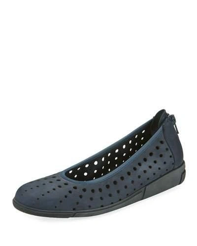 Sesto Meucci Dova Perforated Slip-on Flat, Navy In Midnight Navy