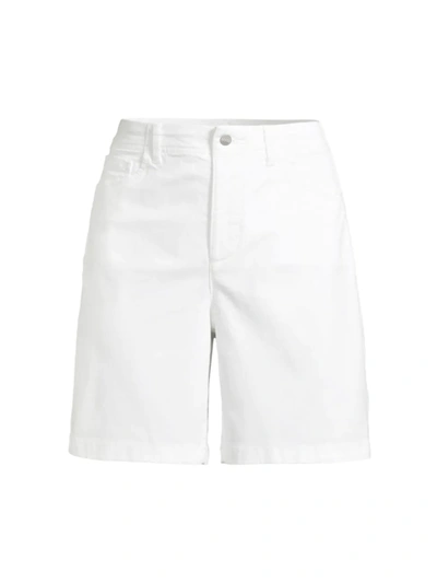 Nydj Briella Printed Denim Shorts With Roll Cuffs In White