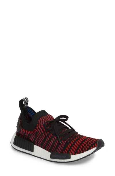 Adidas Originals Nmd R1 Stlt Primeknit Sneaker In Core Black/ Red/ Blue