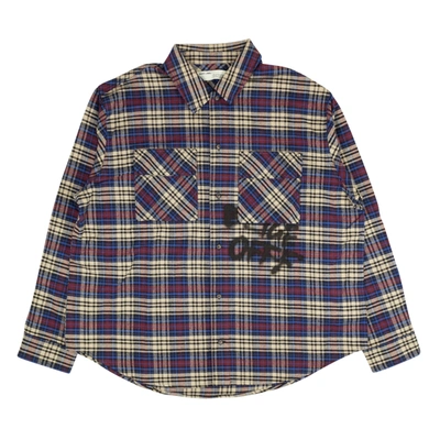 Off-white Checked Cotton-flannel Shirt In Blue