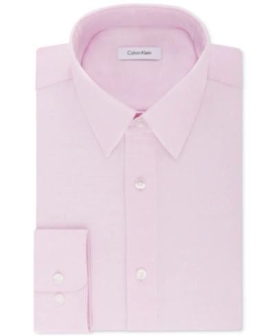 Calvin Klein Men's Steel Classic/regular Non-iron Stretch Performance Dress Shirt In Pink