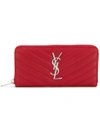 Saint Laurent Monogram Continental Wallet In Red