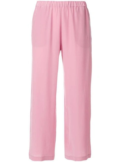 Aspesi Cropped Palazzo Pants In Pink