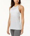 Nike Dry Layered Tank Top In Pure Platinum/white