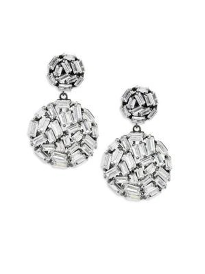 Saks Fifth Avenue Crystal Ball Drop Earrings In Silver