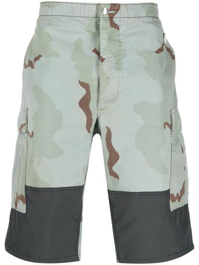 Oamc Camouflage-print Cargo Shorts In Green