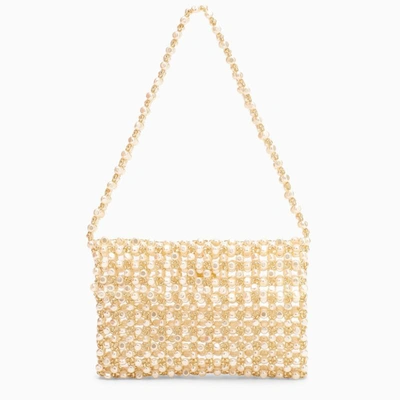 Vanina Gold Mini Bag With Pearls In White