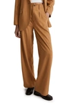 Madewell Drapeweave Neale Straight Leg Pants In Toffee