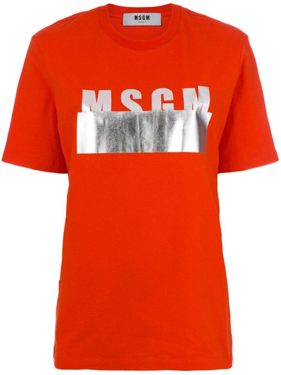 Msgm Branded T-shirt - Red