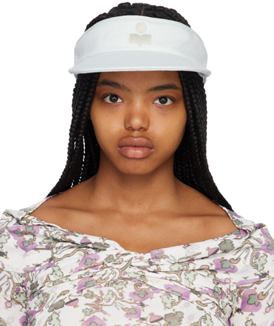 Isabel Marant Logo-embroidered Denim Visor Cap In Aqua