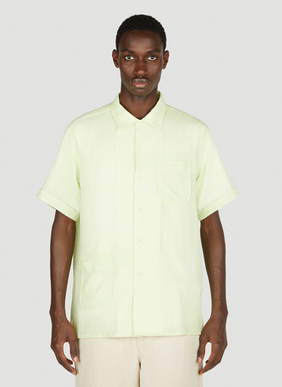 Engineered Garments Camp Short Sleeve Shirt In Yellow