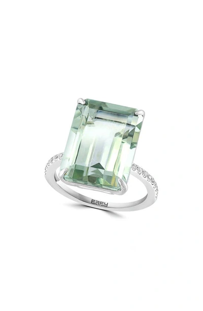 Effy Sterling Silver Green Quartz & White Topaz Ring