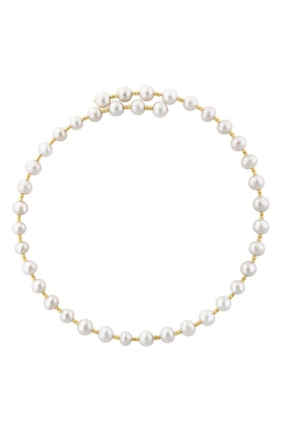 Effy Gold Plated Sterling Silver & 6.5-7mm Cultured Freshwater Pearl Necklace In Yellow