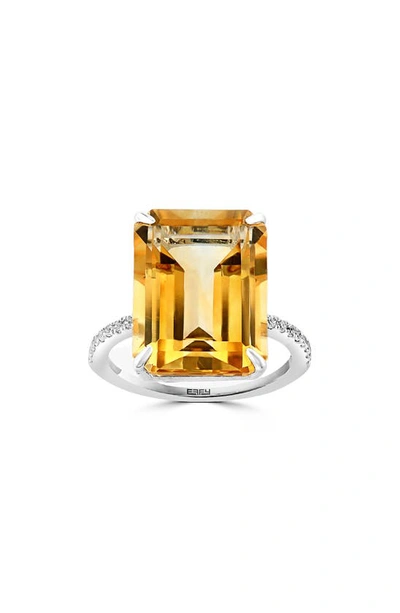 Effy White Sapphire & Citrine Ring In Orange