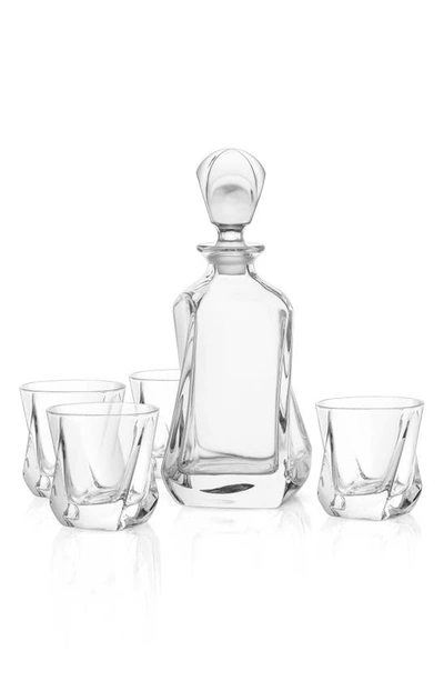 Joyjolt Aurora Whiskey 5-piece Crystal Set In Clear