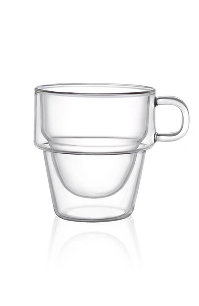 Joyjolt Stoiva Stackable Double Wall Espresso Cup In Clear