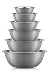 Joyjolt Stainless Steel Mixing Bowls In Grey