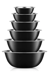 Joyjolt Stainless Steel Mixing Bowls In Black