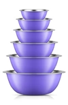 Joyjolt Stainless Steel Mixing Bowls In Purple