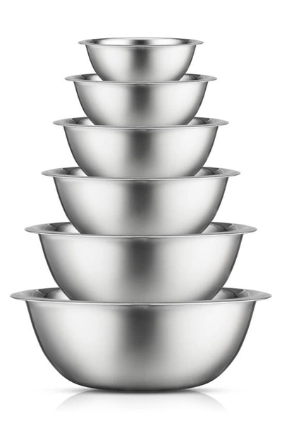 Joyjolt Stainless Steel Mixing Bowls In Silver