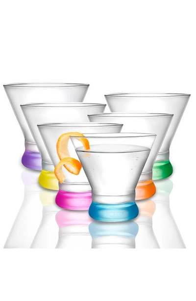 Joyjolt Hue Colored Stemless Martini Glass In Multi