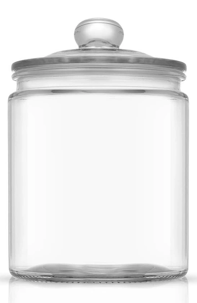 Joyjolt Round Glass Cookie Jar In Clear