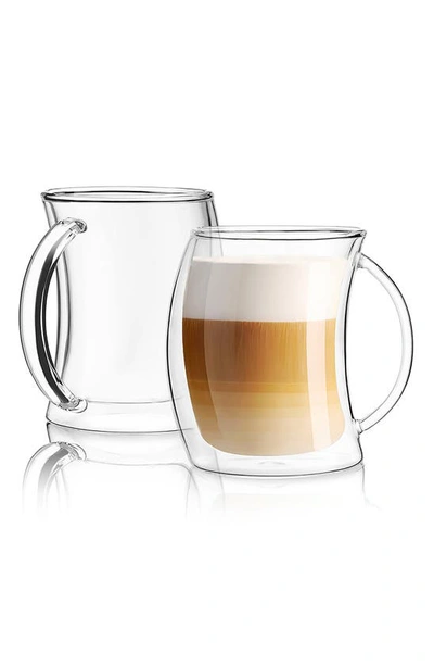 Joyjolt Caleo Double Wall Latte Glass In Clear