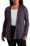 Renee C Jersey Cardigan In Dark Cement