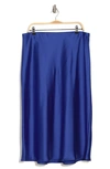 Renee C Satin Midi Skirt In Royal Blue