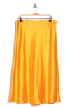 Renee C Satin Midi Skirt In Marigold