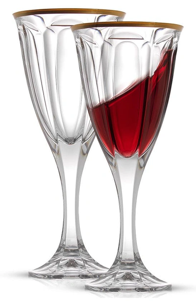 Joyjolt Windsor Crystal Red Wine Glass In Clear/ Gold