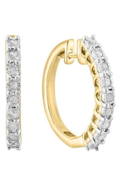 Effy 14k Yellow Gold Diamond Hoop Earrings