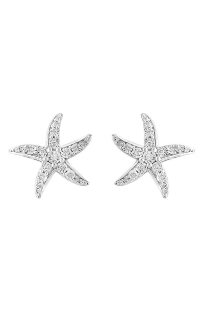 Effy Sterling Silver Diamond Starfish Stud Earrings