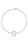 Effy Sterling Silver Diamond Initial Bracelet In Silver/ C