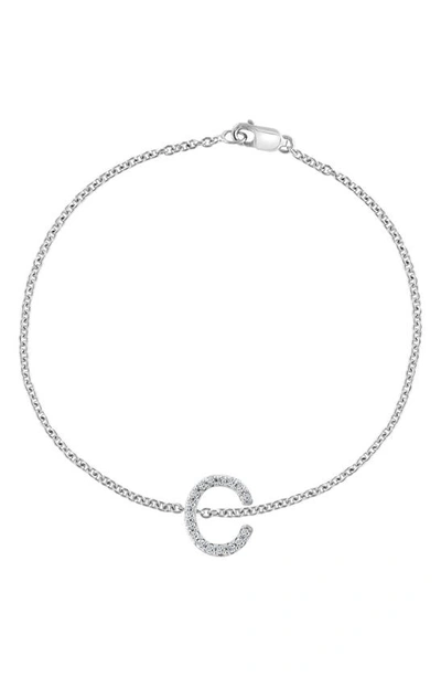 Effy Sterling Silver Diamond Initial Bracelet In Silver/ C